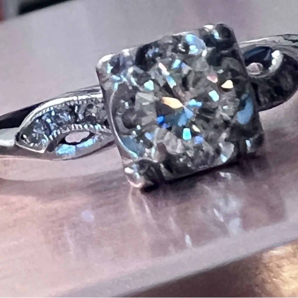 🩶 SOLD! 🩶 Retro Mid Century 14K Gold Diamond Ring - Antique Art Deco - Picture 11 of 13